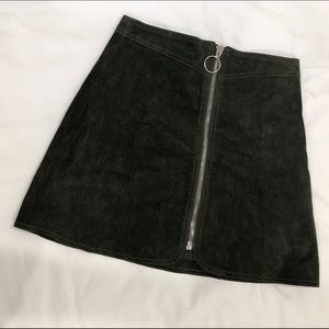 Zara Forest Green Faux Suede Mini